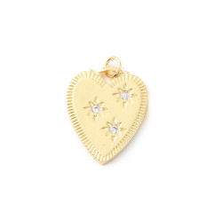 Pendentif oeil articulé + zircon vert