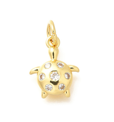 Pendentif oeil articulé + zircon vert