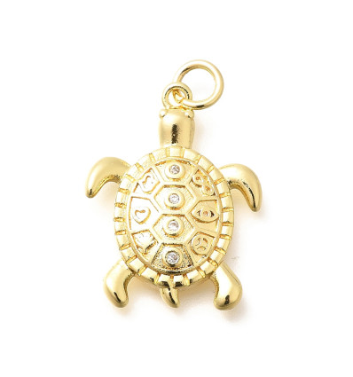 Pendentif oeil articulé + zircon vert