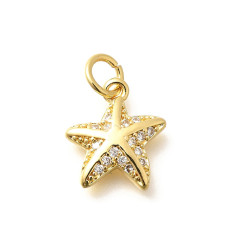 Pendentif oeil articulé + zircon vert