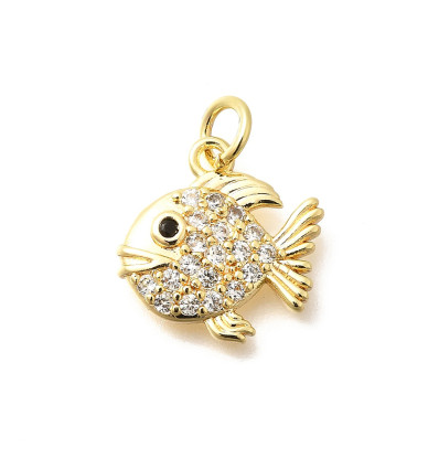 Pendentif oeil articulé + zircon vert