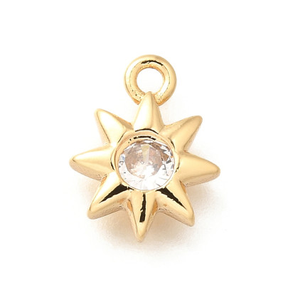 Pendentif oeil articulé + zircon vert
