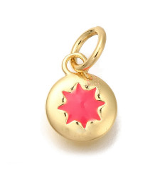 Pendentif médaille étoile turquoise