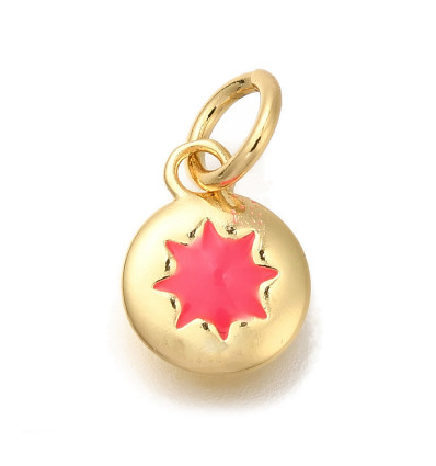 Pendentif médaille étoile turquoise