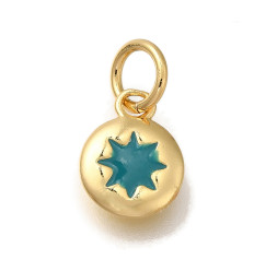 Pendentif médaille étoile turquoise