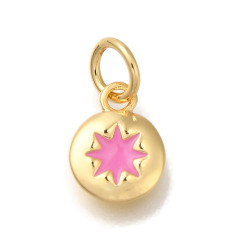 Pendentif médaille étoile rose