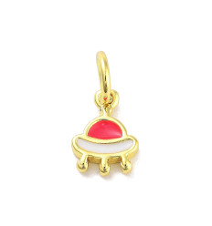 Pendentif oeil articulé + zircon vert