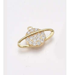 Pendentif oeil articulé + zircon vert