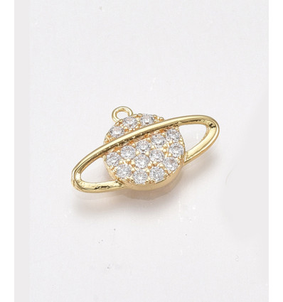 Pendentif oeil articulé + zircon vert