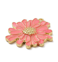 Pendentif fleur corail émaillée