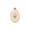Pendentif oeil articulé + zircon vert
