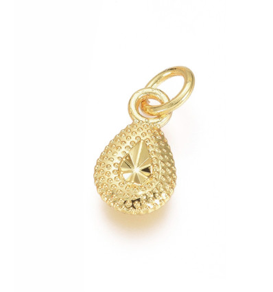 Pendentif oeil articulé + zircon vert