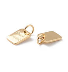 Pendentif médaille rectangle good luck