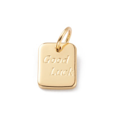 Pendentif médaille rectangle good luck