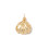 Pendentif oeil articulé + zircon vert