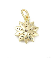 Pendentif fleur + zircon