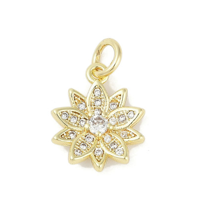 Pendentif oeil articulé + zircon vert