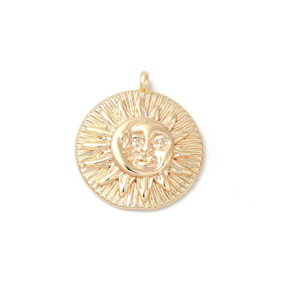 Pendentif oeil articulé + zircon vert