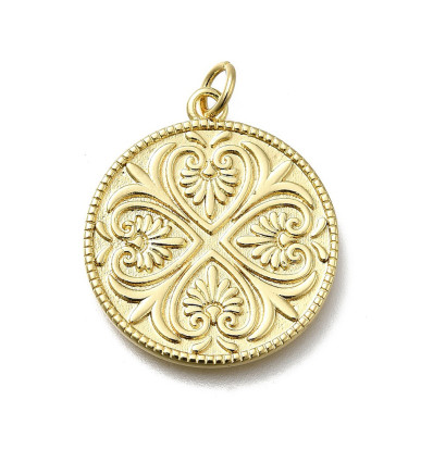 Pendentif oeil articulé + zircon vert