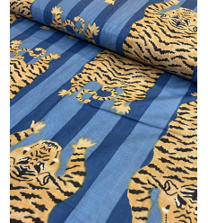 Tissu Sakura on blue by Kokka