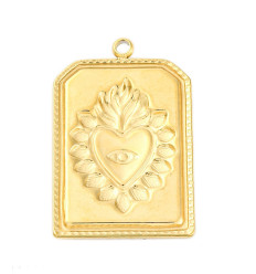 Pendentif plaque ex-voto émaillée acier inox