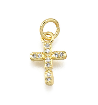 Pendentif petite croix + zircon