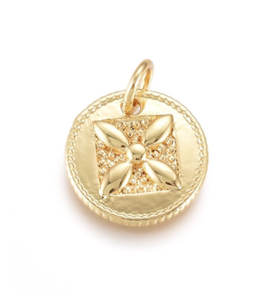 Pendentif oeil articulé + zircon vert