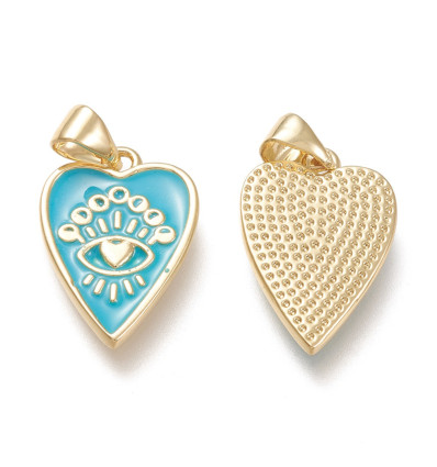 Pendentif oeil articulé + zircon vert