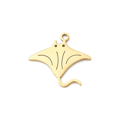 Pendentif oeil articulé + zircon vert
