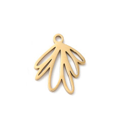 Pendentif feuille acier inox