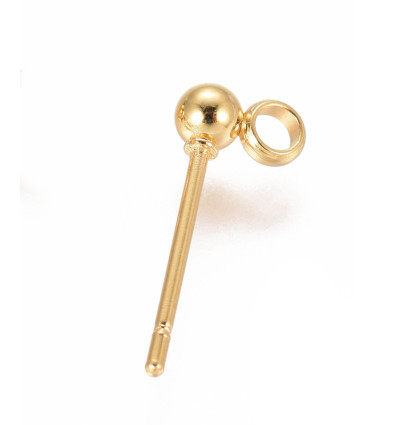 clou d'oreille avec boule en acier