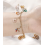 Pendentif fleur tissée en perles de verre - acier inoxydable