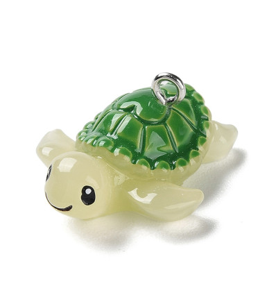 Pendentif oeil articulé + zircon vert