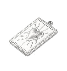 Pendentif plaque coeur ex-voto rayons
