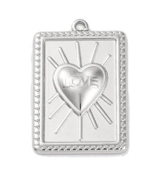 Pendentif plaque coeur ex-voto rayons