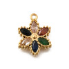 Pendentif oeil articulé + zircon vert