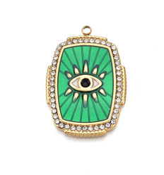 Pendentif plaque oeil émaillé
