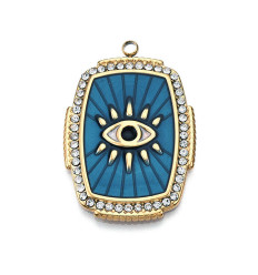 Pendentif plaque oeil émaillé