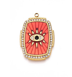 Pendentif plaque oeil émaillé