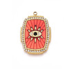 Pendentif oeil articulé + zircon vert