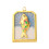 Pendentif oeil articulé + zircon vert