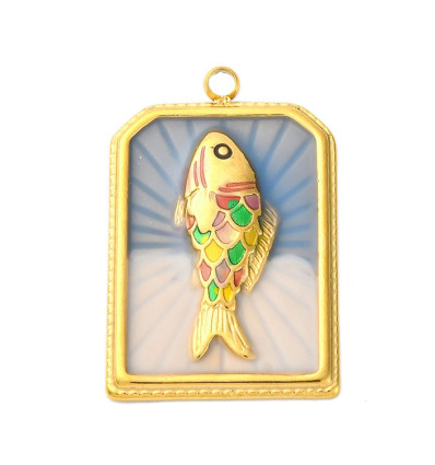Pendentif oeil articulé + zircon vert