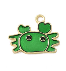Pendentif oeil articulé + zircon vert