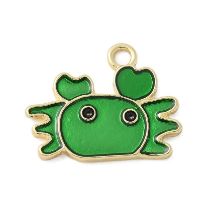 Pendentif oeil articulé + zircon vert