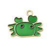 Pendentif oeil articulé + zircon vert