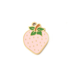 Pendentif petite fraise émaillée