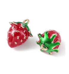 Pendentif fraise émaillée