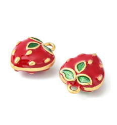Pendentif fraise émaillée