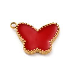 Pendentif papillon émaillé
