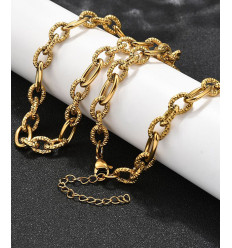 Collier chaine avec fermoir acier inoxydable